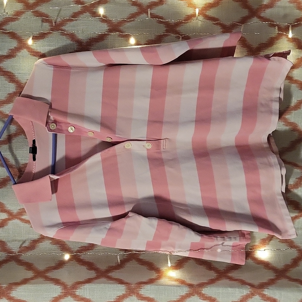 Women's Pink Striped Button Up
